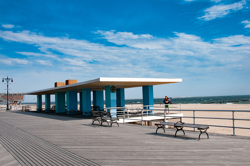 Quiet place in front of the beach. Coney Island, Brooklyn. New York 2019.